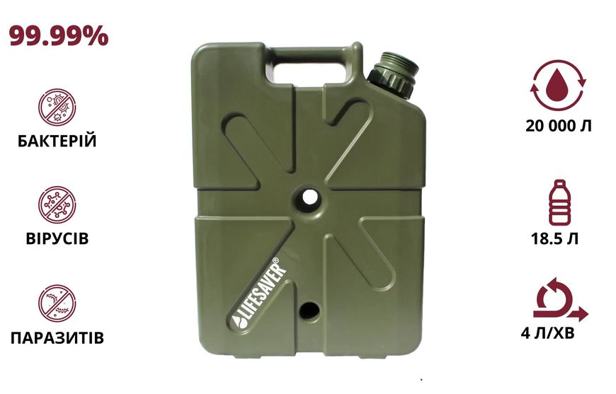 Каністра для очищення води LifeSaver Jerrycan Army Green 69936 фото