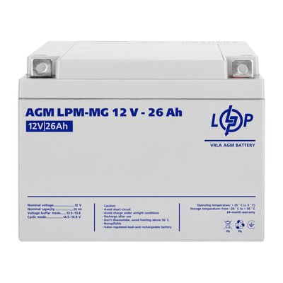 Акумуляторна батарея LogicPower AGM LPM-MG 12V 26 Ah 68993 фото