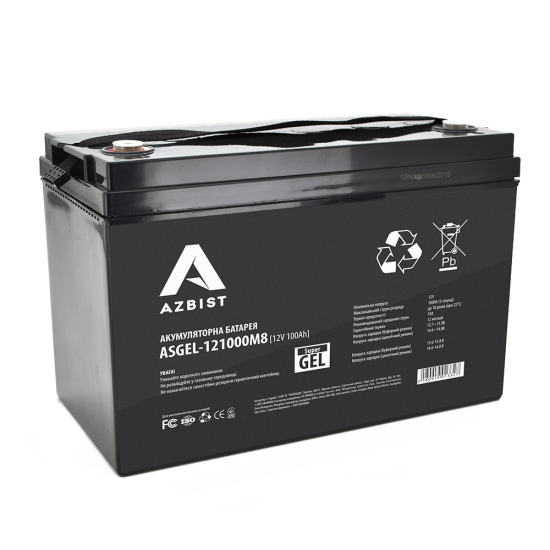 Акумуляторна батарея Azbist Super GEL ASGEL-12V 100Ah 0M8 1444511 фото