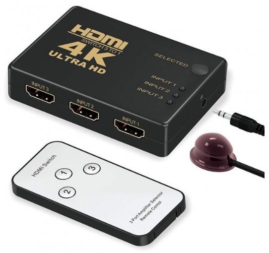 HDMI Switch 3 port HDMI (3xHDMI-1xHDMI) з пультом 66857 фото