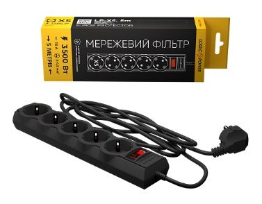 Мережевий фільтр LogicPower PREMIUM LP-X5 5м black 67584 фото