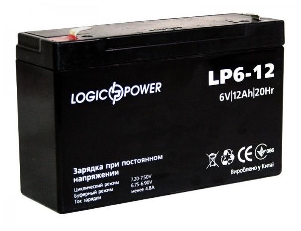 Акумуляторна батарея LogicPower 6V 12 Ah 57093 фото