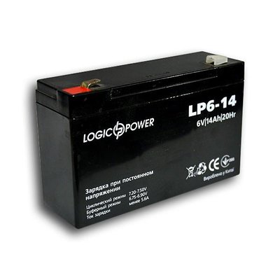 Акумуляторна батарея LogicPower AGM LPM 6V 14 Ah 58313 фото
